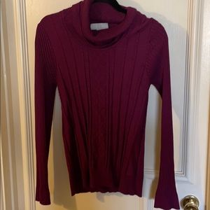 Purple turtleneck sweater